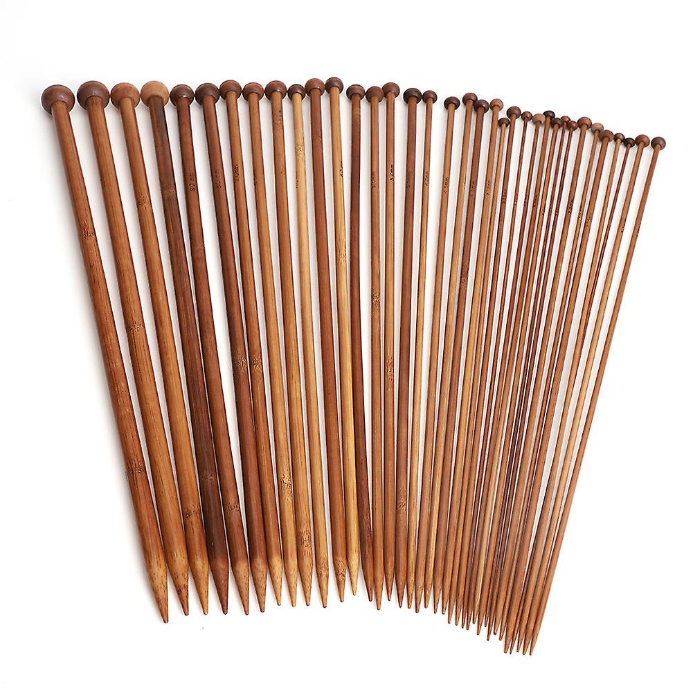 36 Pcs Carbonized Bamboo Knitting Needles Set, 18 Sizes, 2.0-10mm