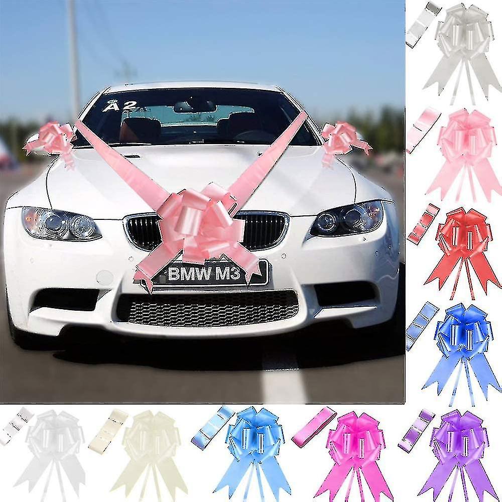 1 arc + 7m ruban de voiture de mariage ruban kit de décoration enveloppant grand arc Cy