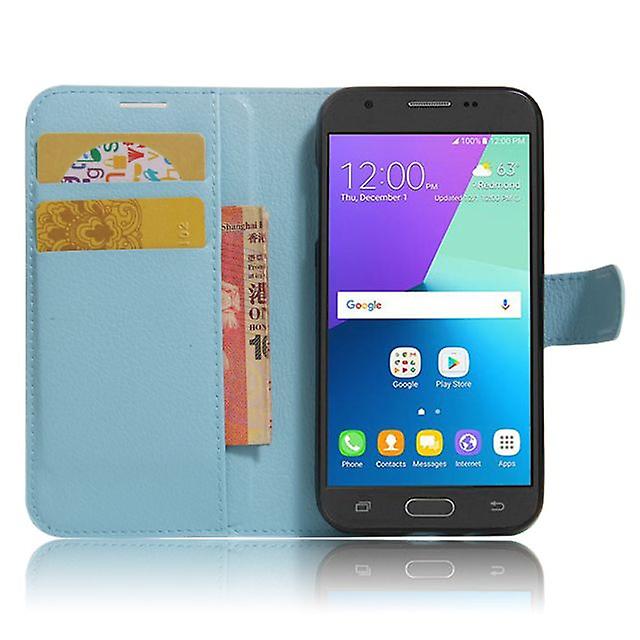 Samsung Galaxy J3 2017 Removable Shockproof Folio Leather Shell Case - Blue