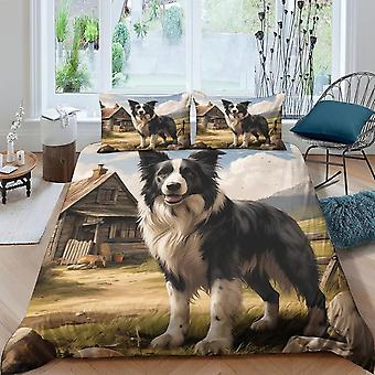 EKENOZ Border Collie Duvet Cover Set Piece Set Cute Characters