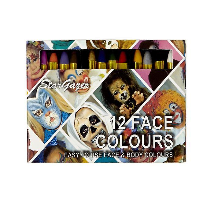 Stargazer Set of 12 Face / Body Paint Colour Sticks Crayons Face Painting Kit-Set 2 - Face Colour Sticks