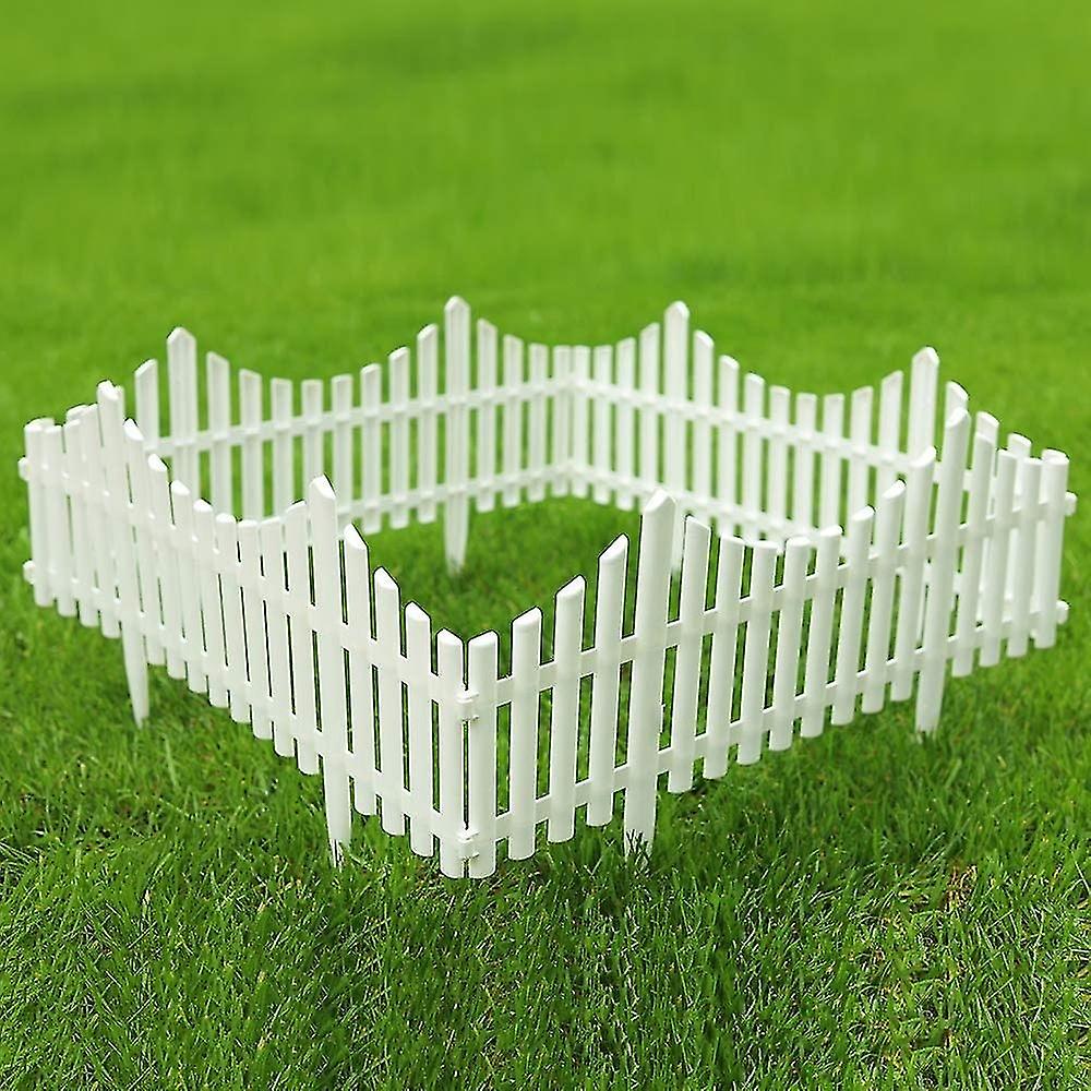 Sæt med hvide plasthavehegn 248 cm