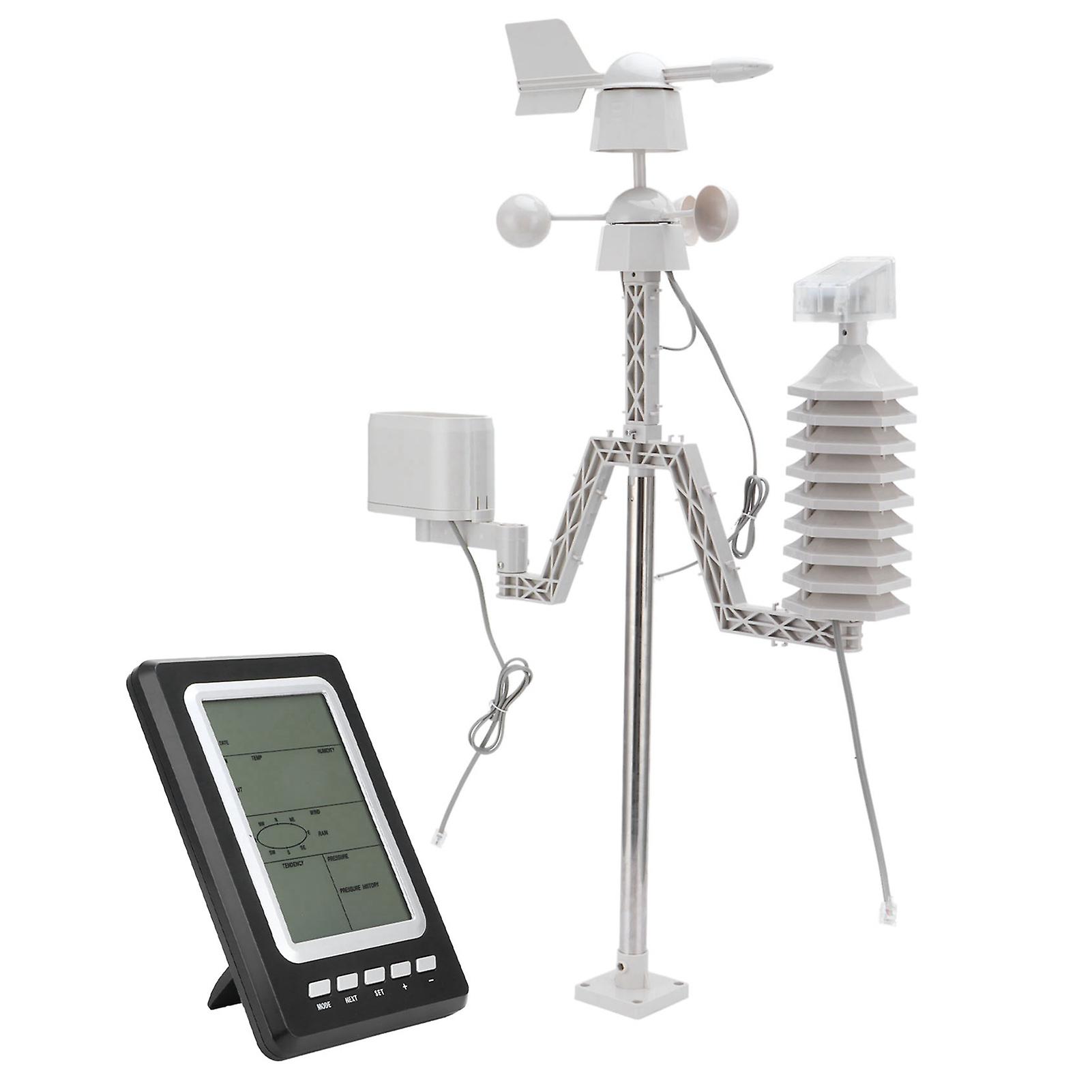 Wireless Weather Forecast Station with LCD Backlight Wind Speed Rainfall Gauge Instrument