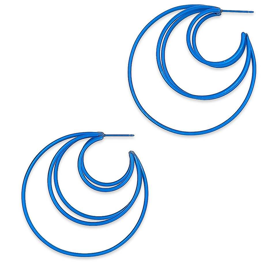 Ti2 Titanium Large Wire Fan Hoops - Dark Blue