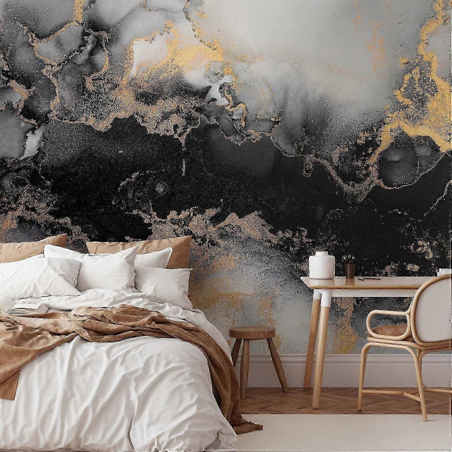 Wall Mural - Gold Explosions - an Abstract Pattern Inspired by Marble