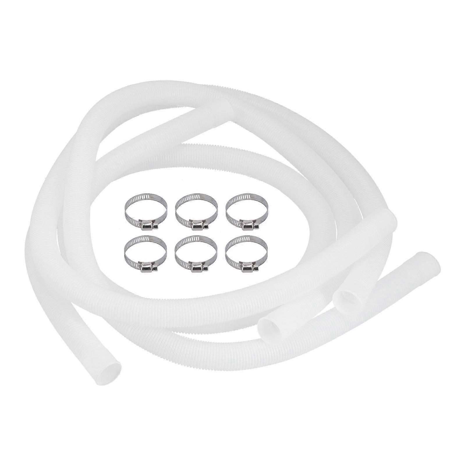 3Pcs 140cm White Polyethylene Pool Pump Hose Leak Proof Set