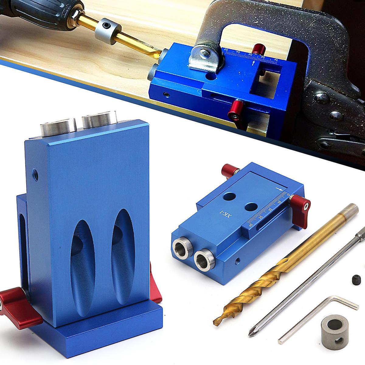 Mini Pocket Slant Hole Jig System Kit With Step Drill Bit Woodwork Tool Set