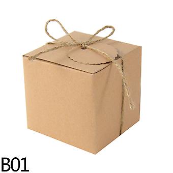 Uxcell 25 Pcs White Gift Boxes, 3x3x3 Kraft Paper Candy Gift Boxes With Lids Cube Gift Box Bulk For Crafting Cupcake Christmas Wedding Presents Birthday Bridesmaids