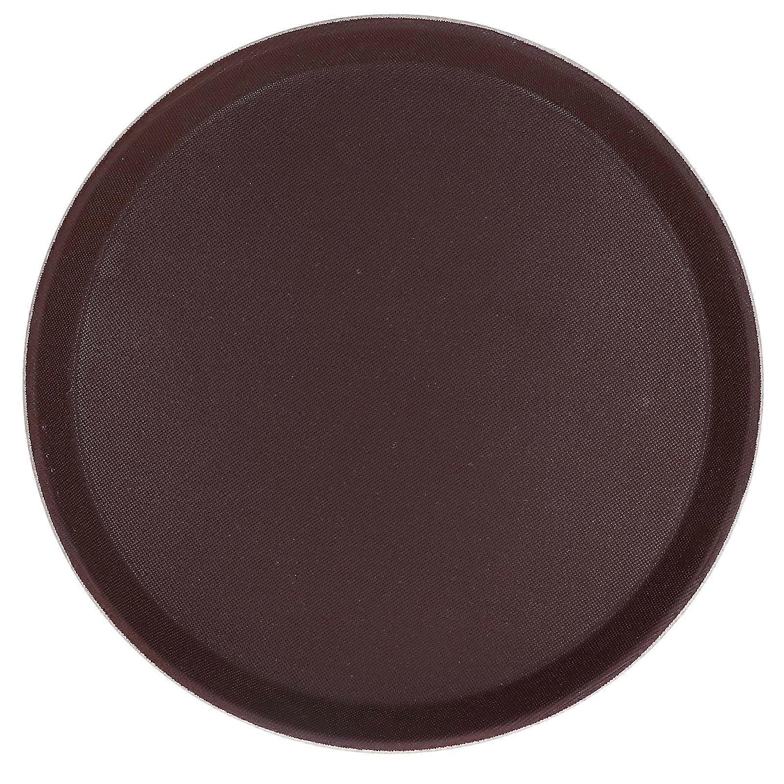 圆形托盘防滑橡胶钢化玻璃纤维耐热广泛应用餐厅酒吧圆形托盘28cm圆形