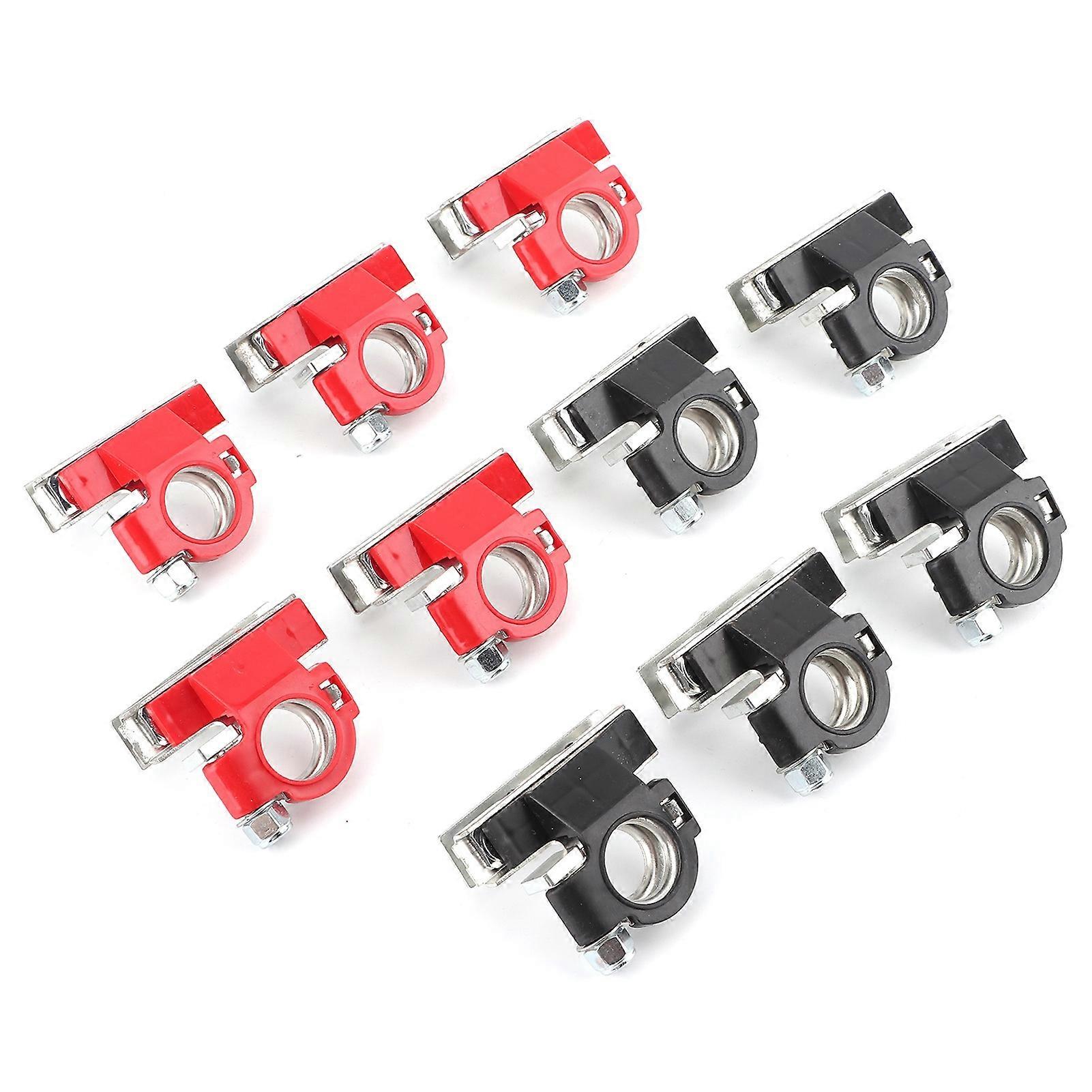 5Pair Car Battery Terminals Top Post Cable Connector Clamps Clips Negative Positive E2U511