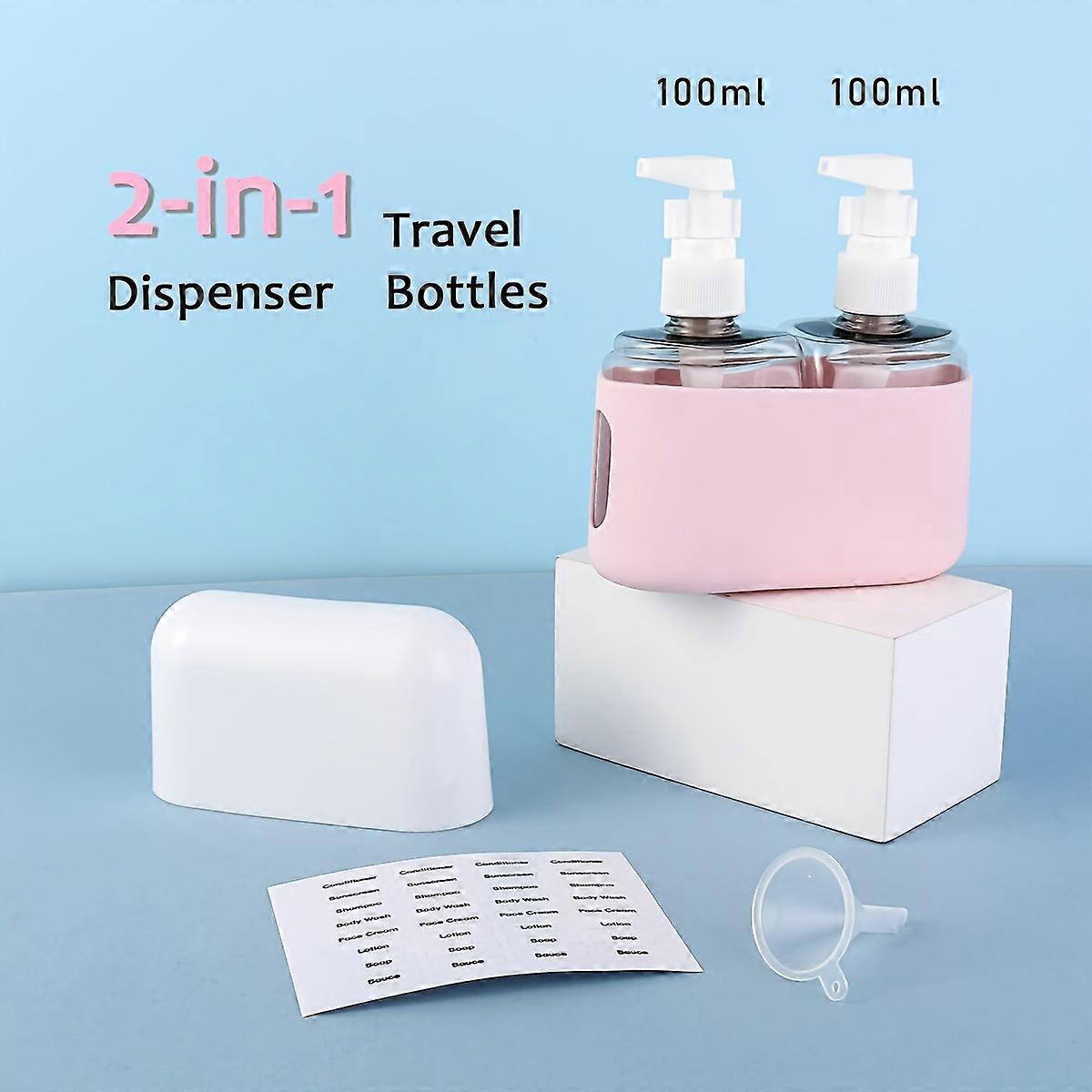 2-Pack Travel Bottle Set - Leak-Proof & Reusable, Space-Saving Design for Shampoo, Shower Gel, Hand Wash & Lotion, Perfect Travel Accessories Kit for