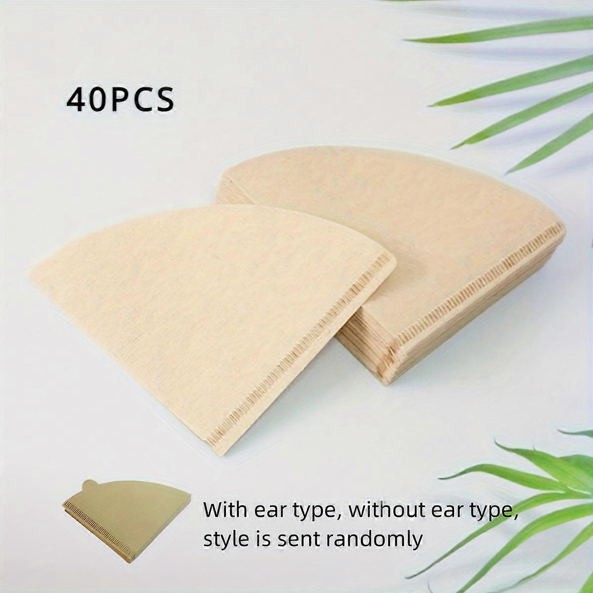 40 / 100pcs、ハンドブリューコーヒーフィルターペーパーシングルプロダクトV60ユニバーサルログパルプコーンドリップタイプコーヒーフィルターペーパーフィルターメッシュ