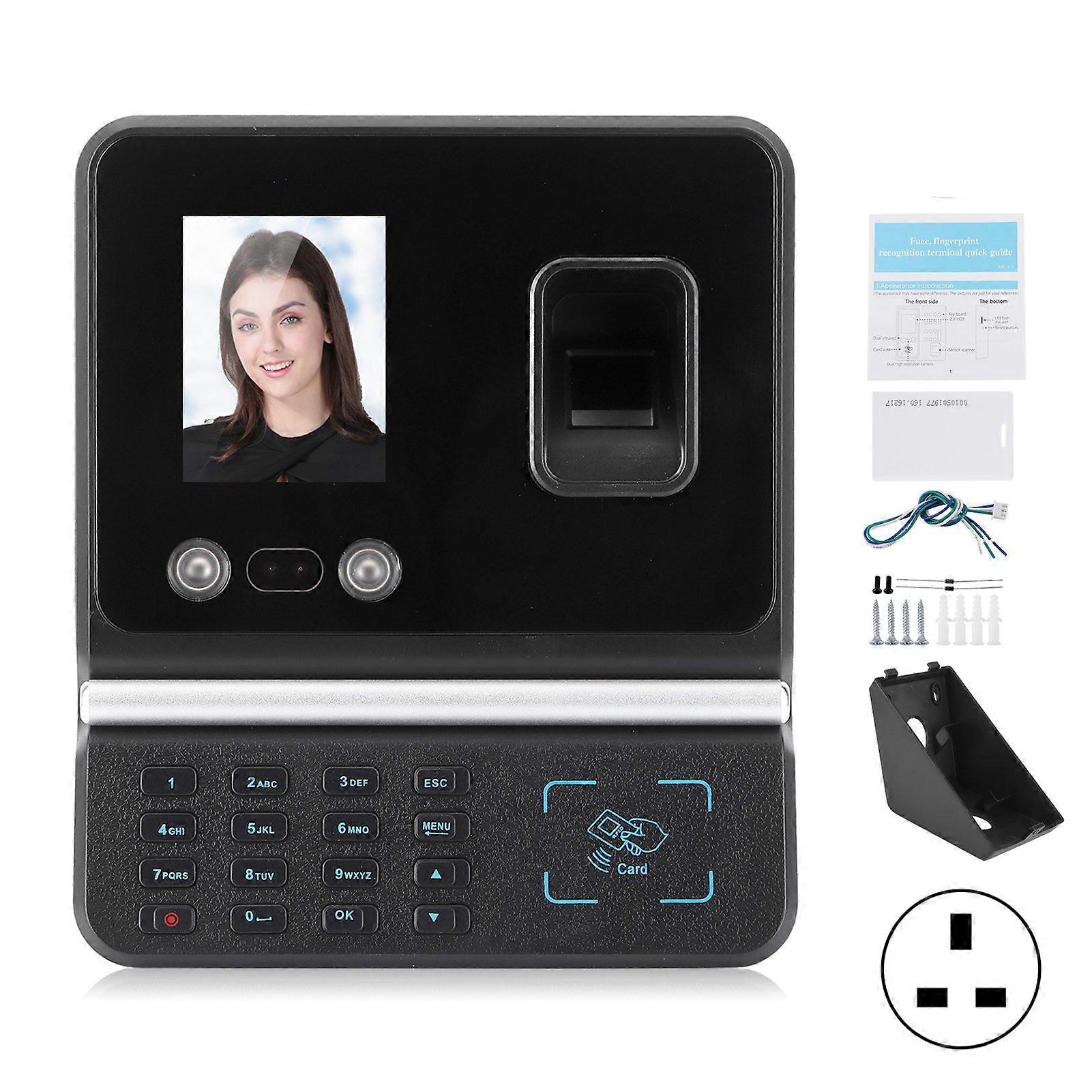 Access Control Attendance Machine 2.8in Color Screen Tcp/ip Face Fingerprint Password Id Card Unlock 100240vuk Plug