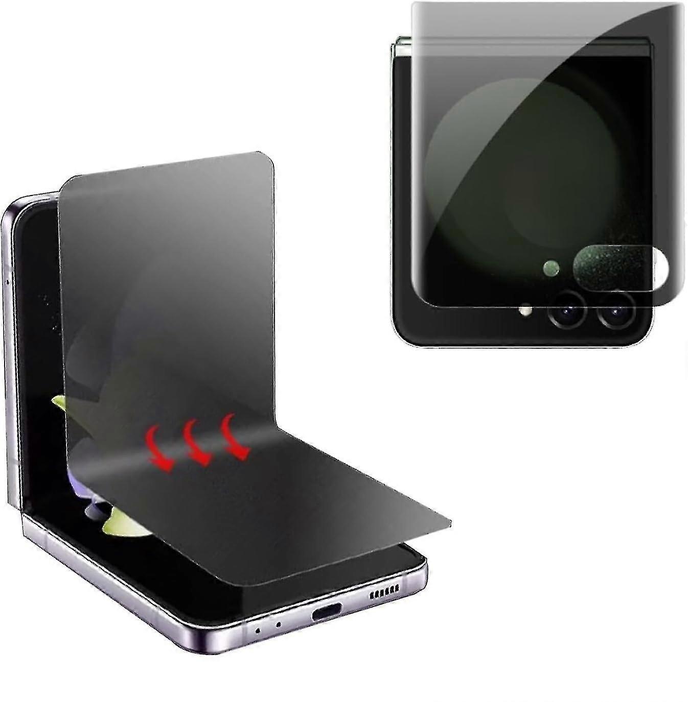 Privacy Screen Protector For Z Flip 5, Anti-spy 2pcs Outside Inside Soft Screen Covered Anti-scratch For Z Flip 5