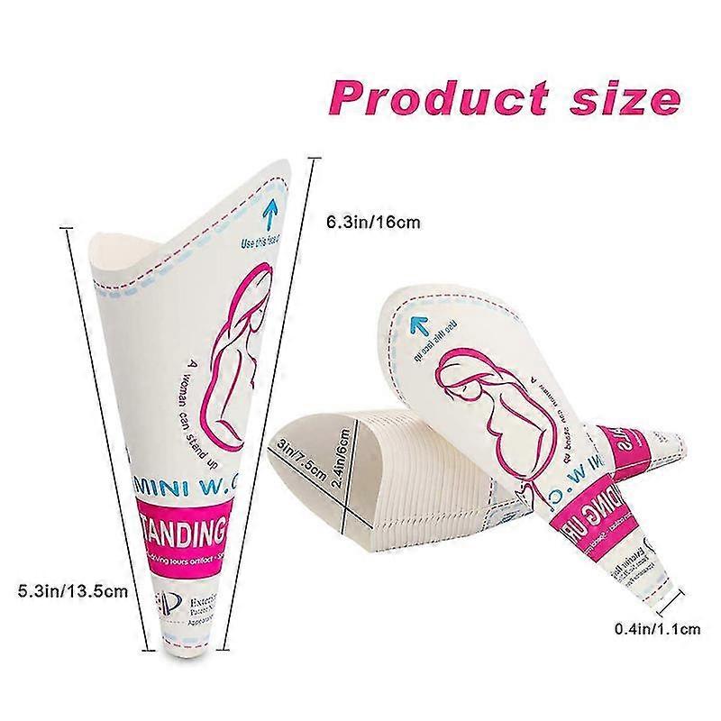 30pcs Paper Urinal Toilet Women Urination Device Urinal Funnel Outside Standing Pee Cup Waterproof Paper Standing Urinary Funnel
