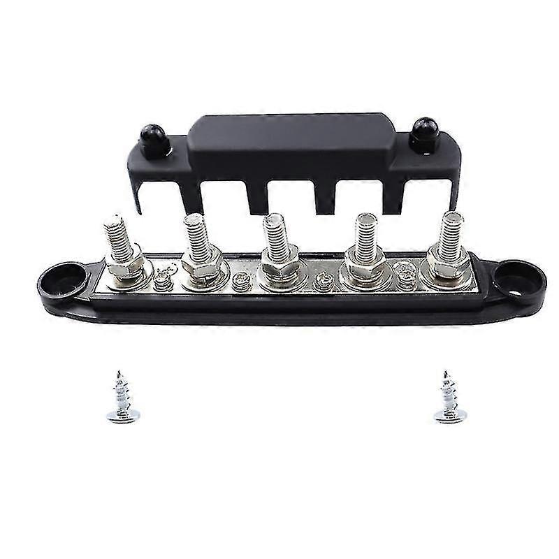 1/4", 5/16", 3/8" 5 Stud Power Distribution Block 300a Busbar With Cover Bus Bar