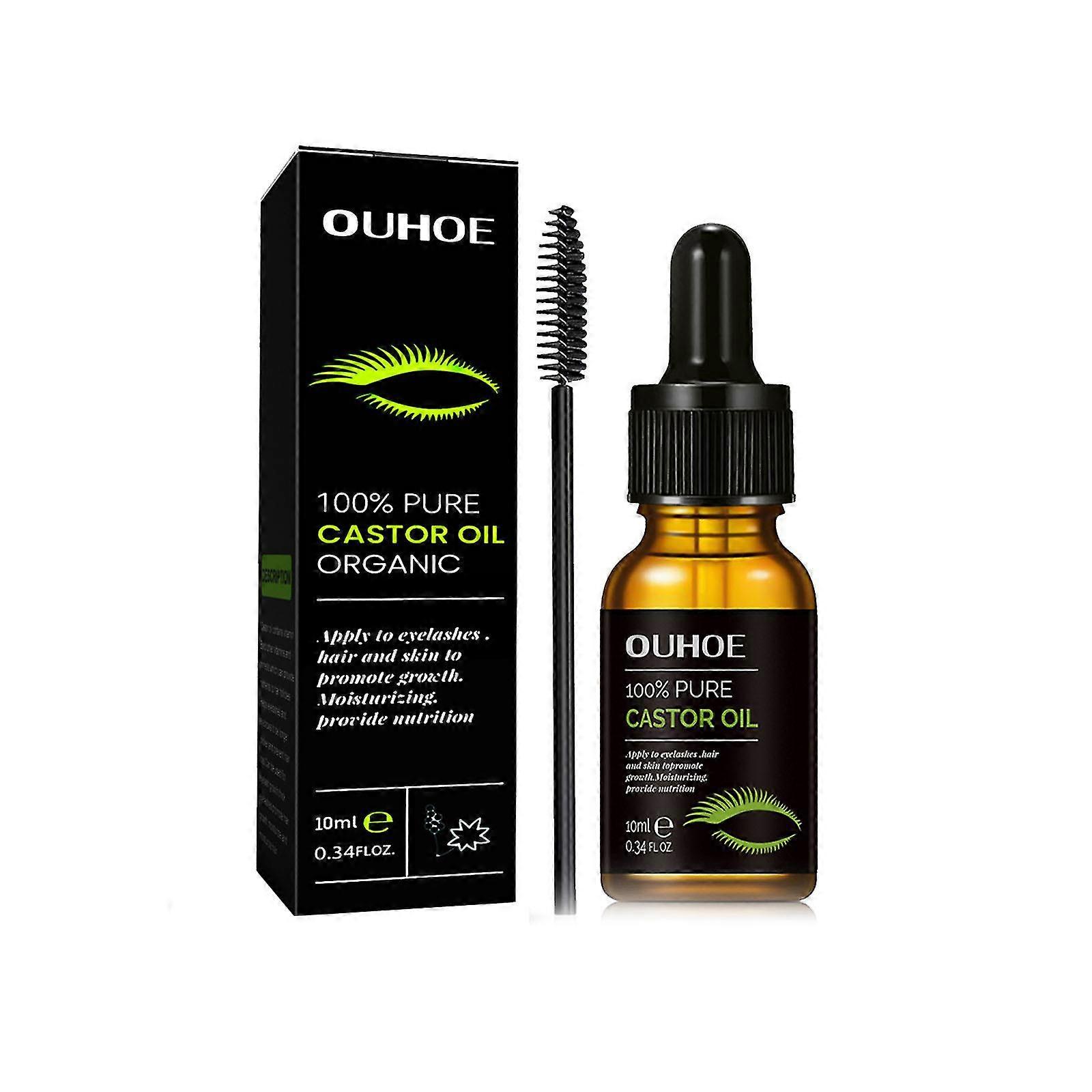 Castor Oil Eyelash Serum,natural Castor Oil Eyelashes Growth Essential Oil Thick Longer Nourishing Enhancer Eyelash Eyebrow Hair Growth Liquid Castor