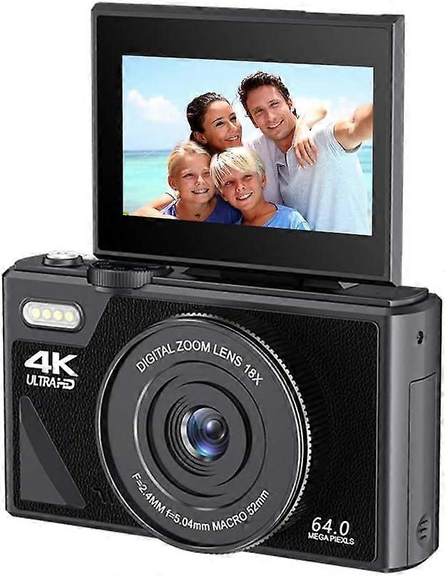 64MP Digital Camera for Photography and Video: 4K Vlogging Camera for YouTube with 3" Flip Screen and 32GB Card, 16x Digital Zoom Digital Camera