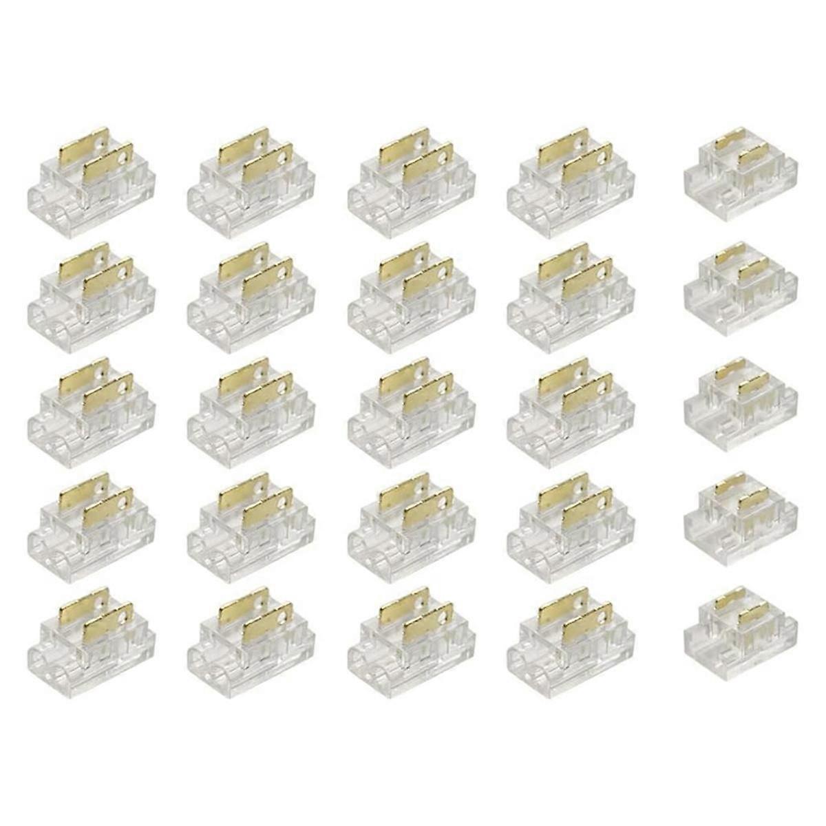 25PCS 2-Pin 5mm COB LED Strip Connector Kit for Strip-To-Wire and Strip-To-Strip Joints on 5V-24V D