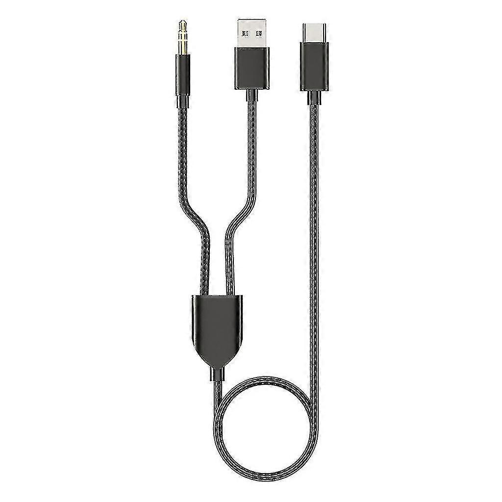 1 διαίρεση 2 τύπου C σε Usb ένα στερεοφωνικό ήχο Hifi καλωδίων Aux 3.5mm για τα ηχεία αυτοκινήτων