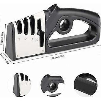 Aiguiseur Couteaux Professionnel 4 En 1 – Noir, Acier Inoxydable, Manuel, Neuf