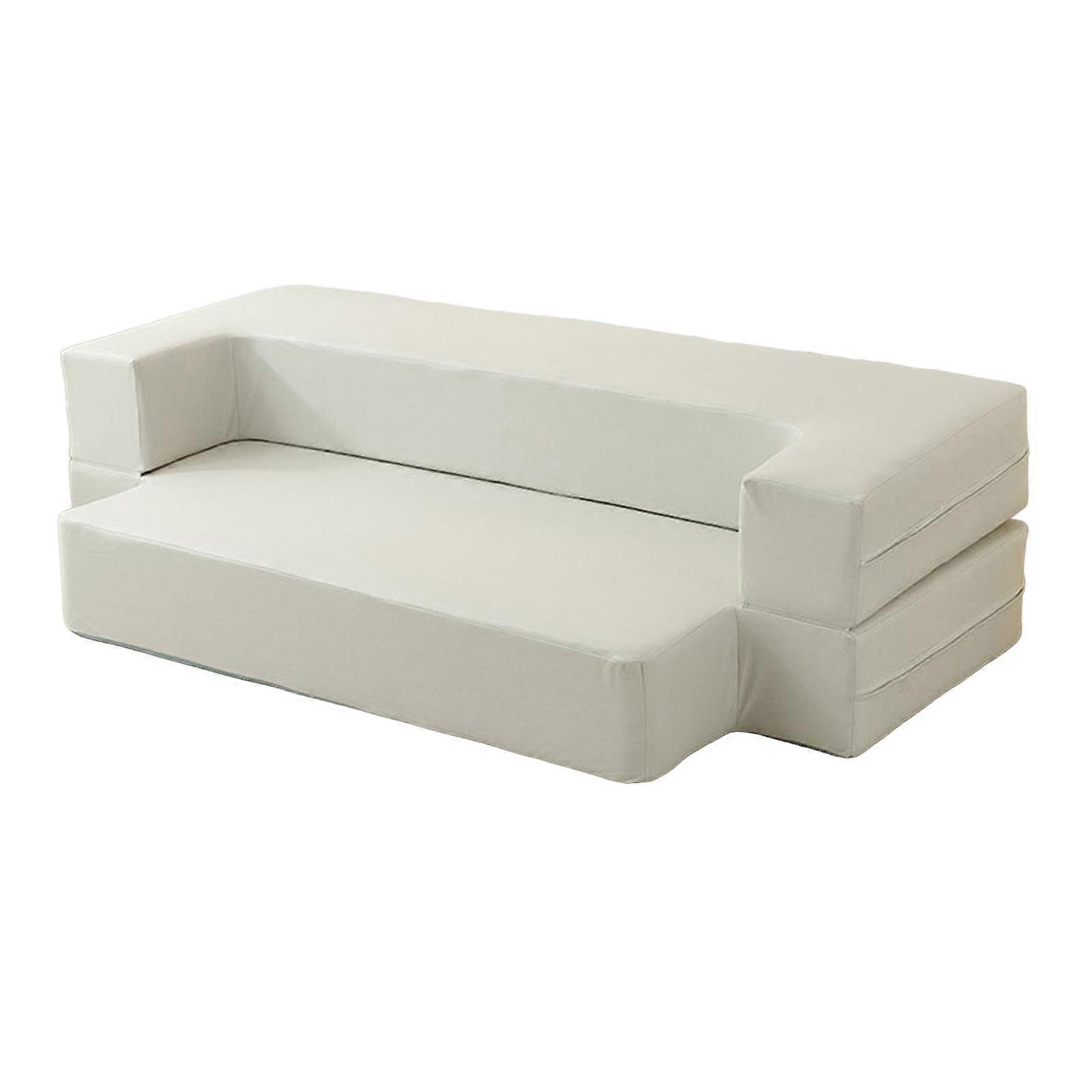 Folding Sofa Bed Modern Simple Couch Bed Sleeper Chair Bed Creative Loveseat Beige