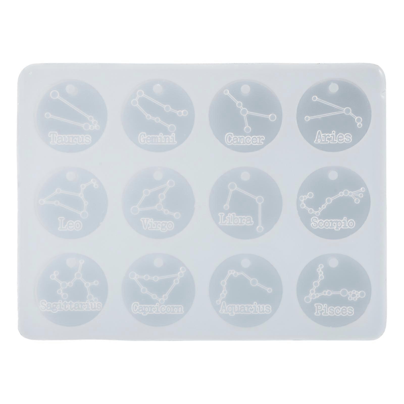 اثنا عشر كوكبة سيليكون الصب قوالب DIY الحرفية المجوهرات قلادة العفن شفافة