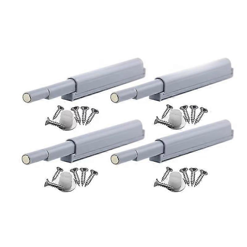 Touch Release Magnetic Door Latches For Cupboard, Showcase, Push To Open/close The Door With One Touch (4 Pcs) Jskee