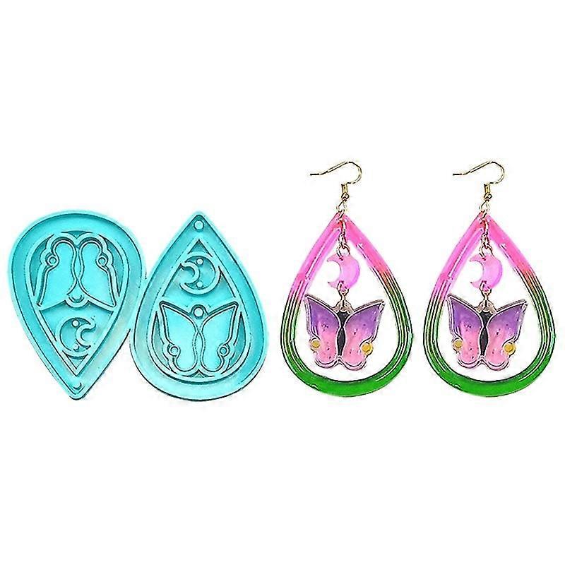 Diy Large Medium And Small Butterfly With Moon Star Diamond Earring Epoxy Mold