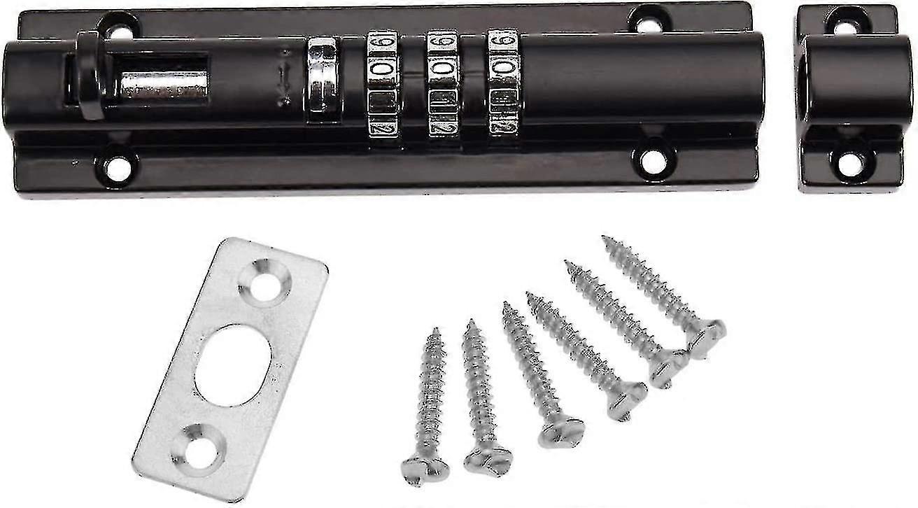 Mechanical Code Door Lock Keyless Combination Gate Lock Fixing Screws For Cabinet Garden Garage Black - Snngv