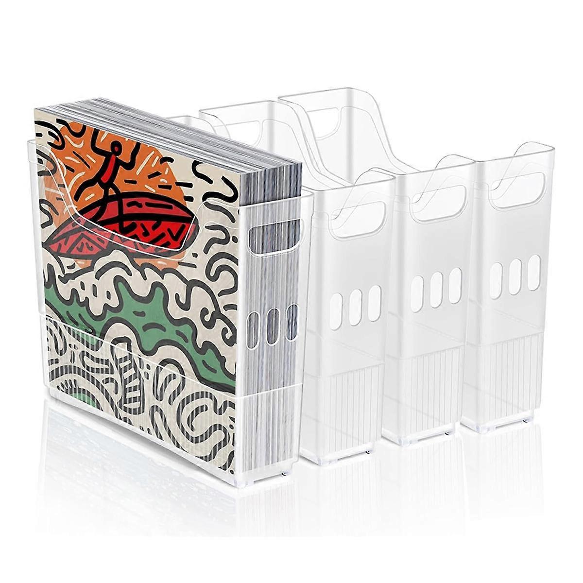 4 stk 12 x 12 tommer papiropbevaring, scrapbogspapiropbevaring med hjul, scrapbogspapiropbevaring, 12 x 12 tommer papir