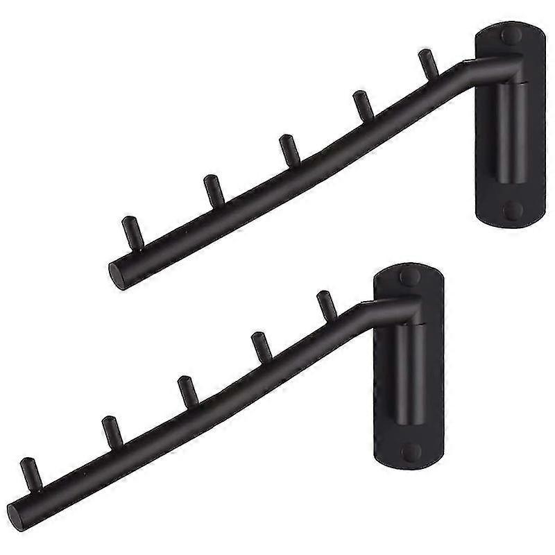 2 packs black folding wall clothes drying rack, stainless steel wall