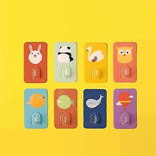 Cute Sticky Hooks/Adhesive Hooks, 8 Pack. Water Proof, Decorative Wall Hook