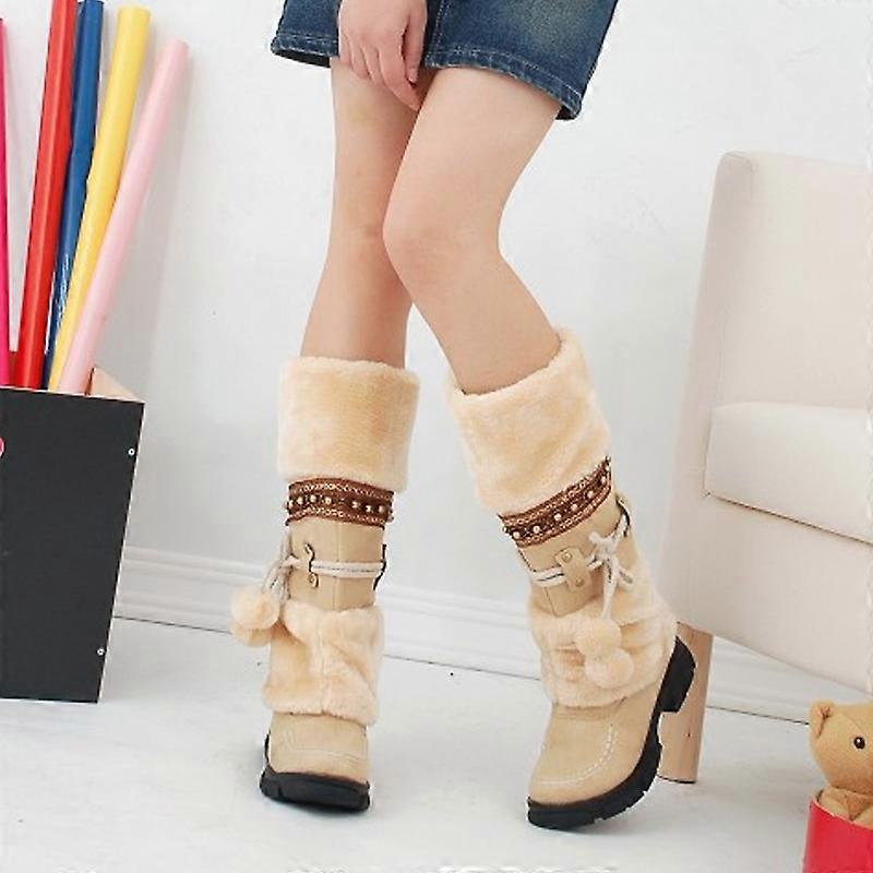 1 Pair Women Snow Boots Plush Anti-slip Warm Breathable for Winter Outdoor Party