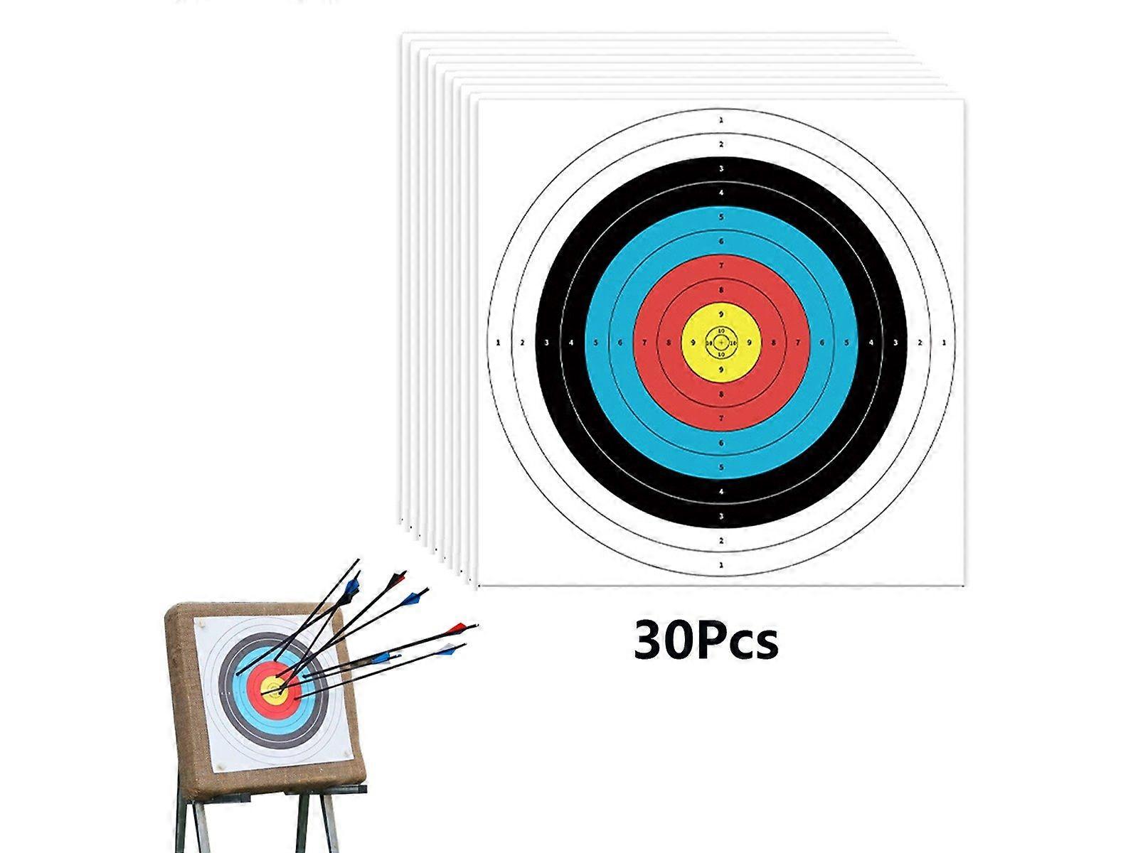 30Pcs 10-ring Archery Target Papers Bow Arrow Target Practice Accessories
