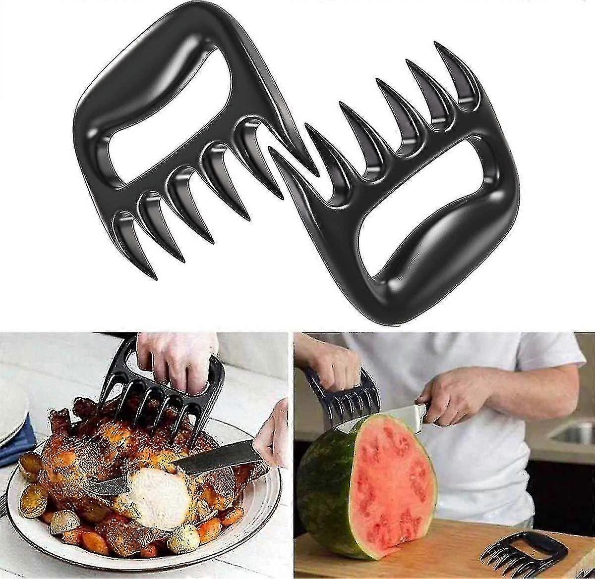 Meat Fork, Meat Claws 2 Bear Paws Meat Beard For Cook Tools Accessory Set, For Pulled Aork Pulled Pork Shredders Grilling Meat For Barbecue (black) VB