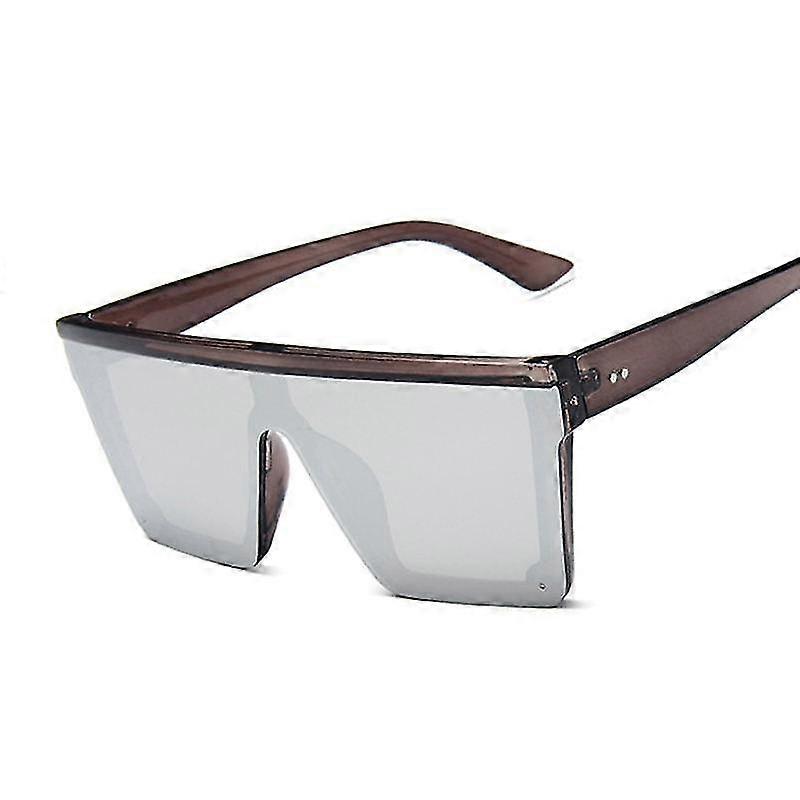 Trendy Retro Oversized Flat Top Square Sunglasses