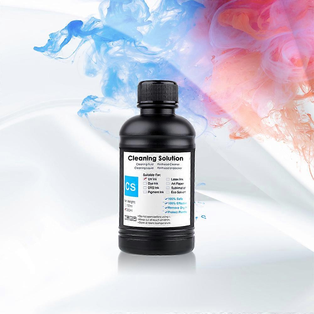 250ML UV Ink Cleaning Liquid Tool For Epson Roland for Mimaki for Mutoh Ricoh Printer Printhead Tube Cleaner Solution With Swab