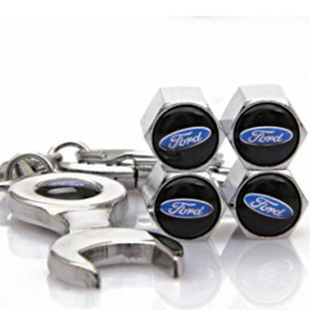 4pcs Car Tire Valves Cap with Wrench Set Anti-theft Sealing Tire Valves Cap for Auto Car SUV