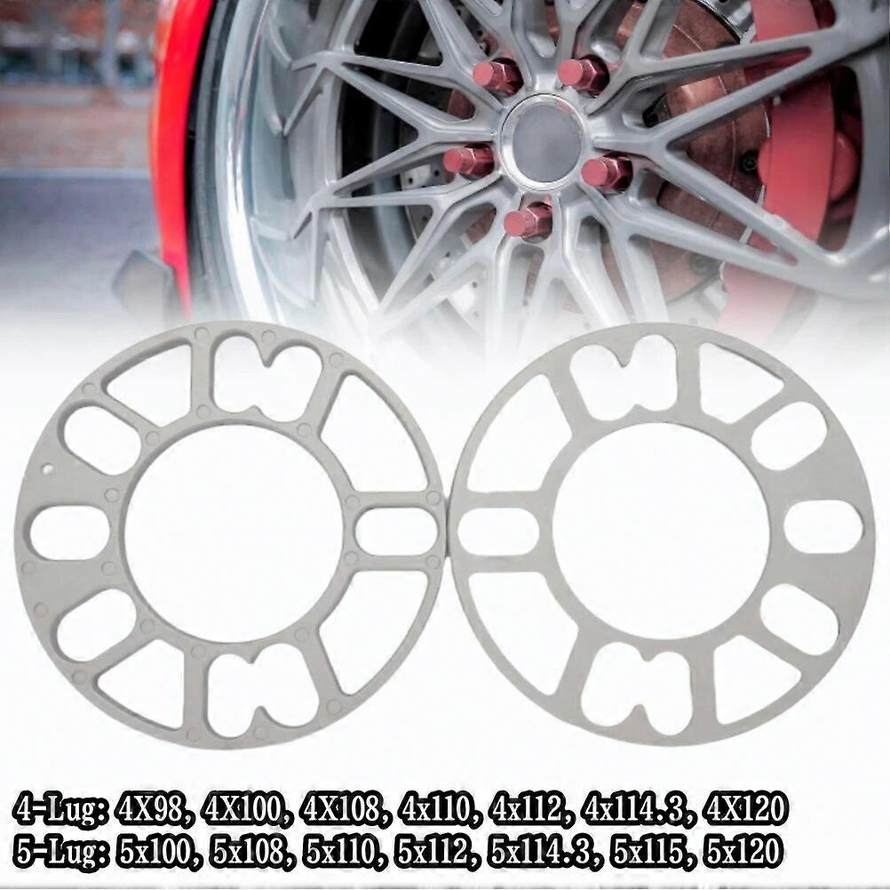 1 יחידות אלומיניום אוניברסלי רכב גלגל ספייסר צלחת שימס 5 מ"מ 4 מזוודות 5 מזוודות התאמה 4x100 4x108 4x110 4x112 4x114.3 5x100 5x110 5x115 5x120