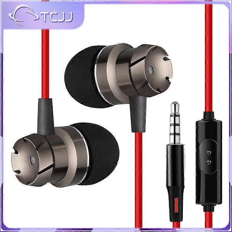 New Practical Wire Metal Turbine Headsets With Built-in Microphone High Quality Volume 3.5mm In-Ear Wired