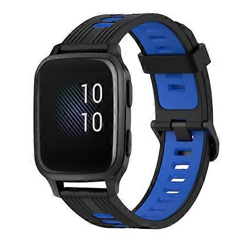 For Garmin Venu sq 20mm Vertical Pattern Two-Color Silicone Watch Band