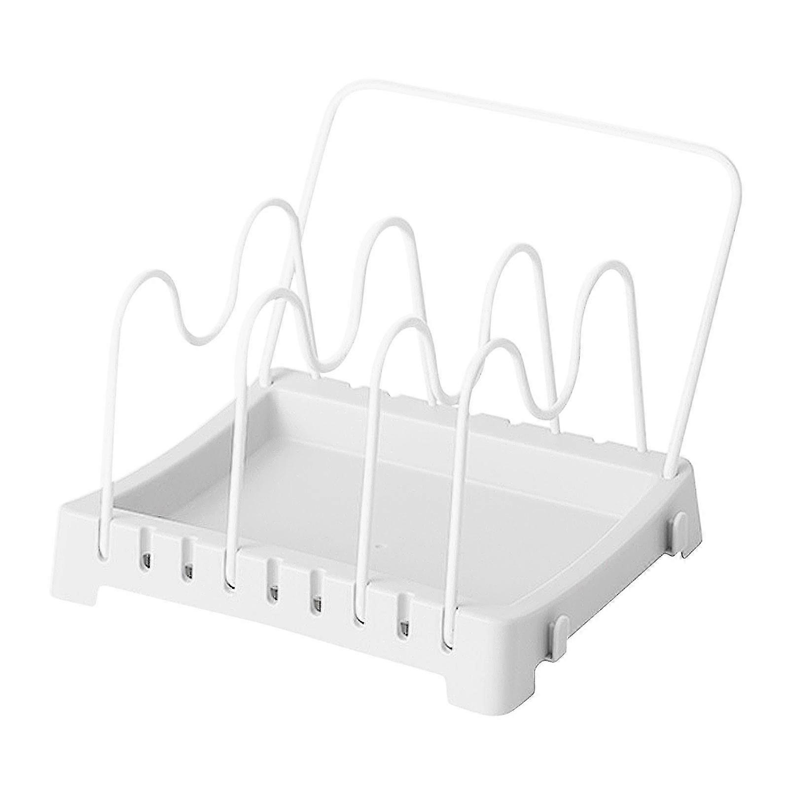 Kitchen Adjustable Seat Type Pot And Lid Rack Kitchenware Storage Rack