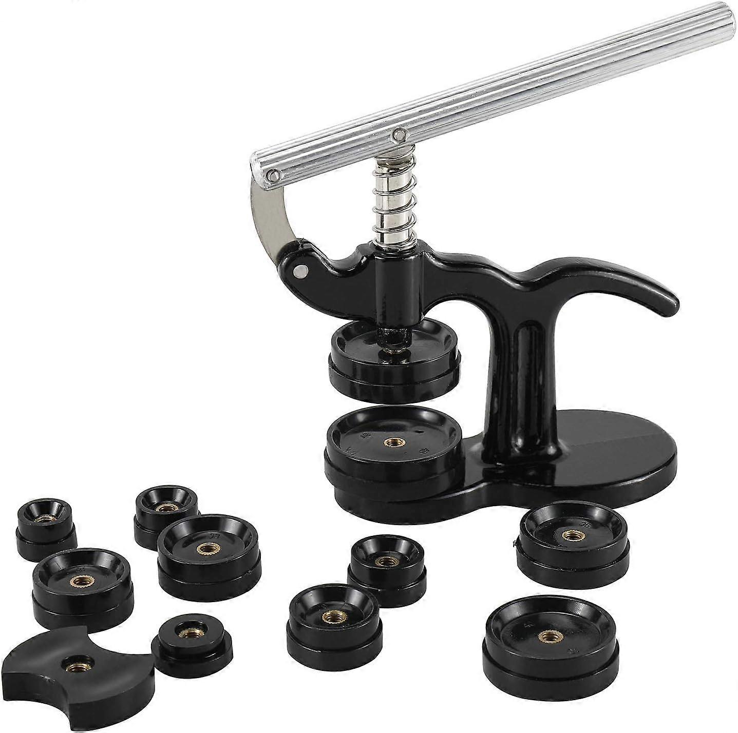 Professional 13 Piece Watch Press Set - Watch Back Press - Watch Back Case Closer Include 12 Dies with Metal Inserts (Black)