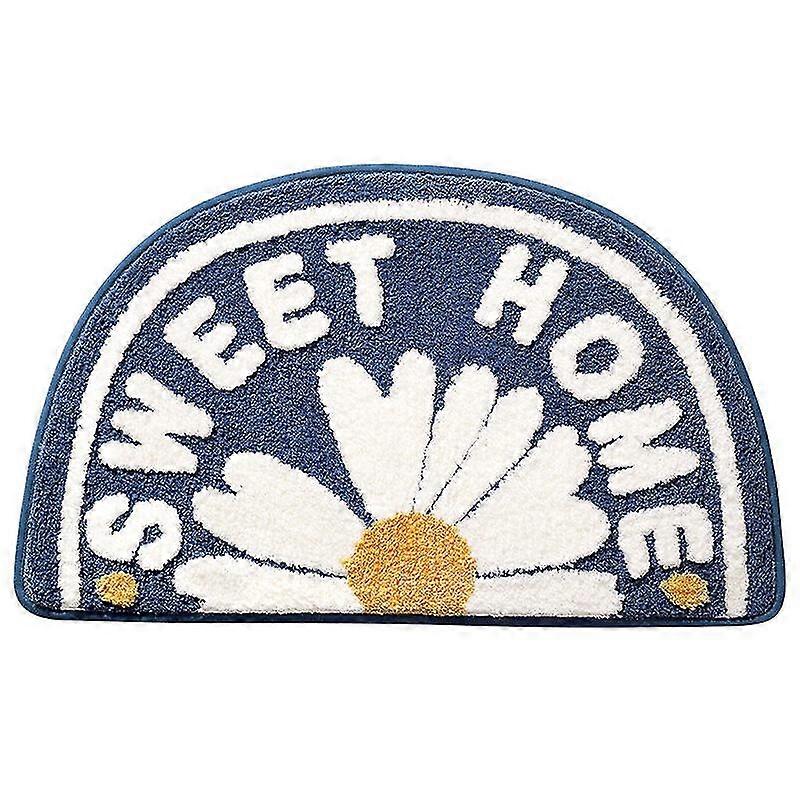 Bath Mat Semicircle Daisy Bathroom Floor Matgift
