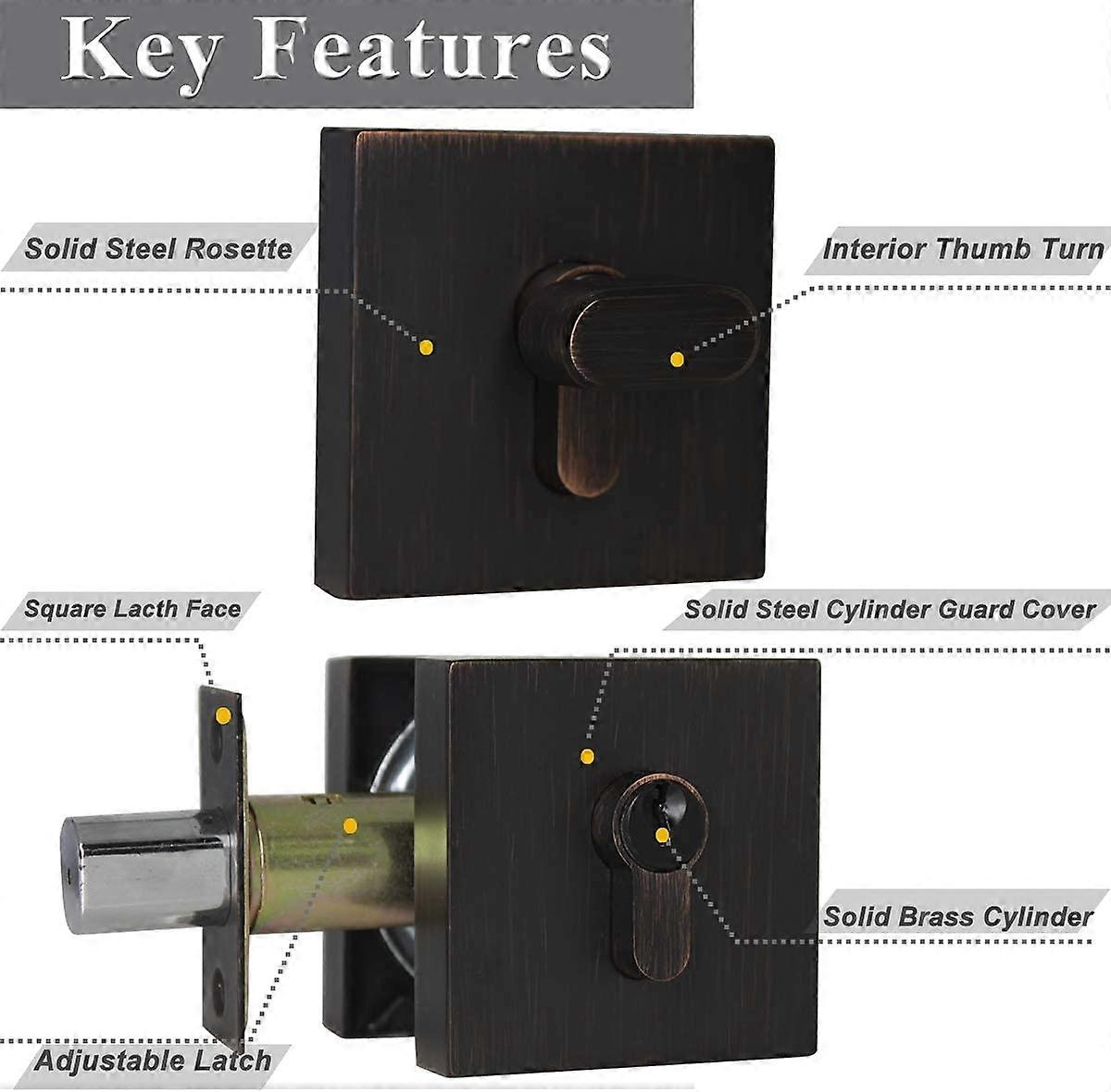 Passage Door Levers with Single Cylinder Dead