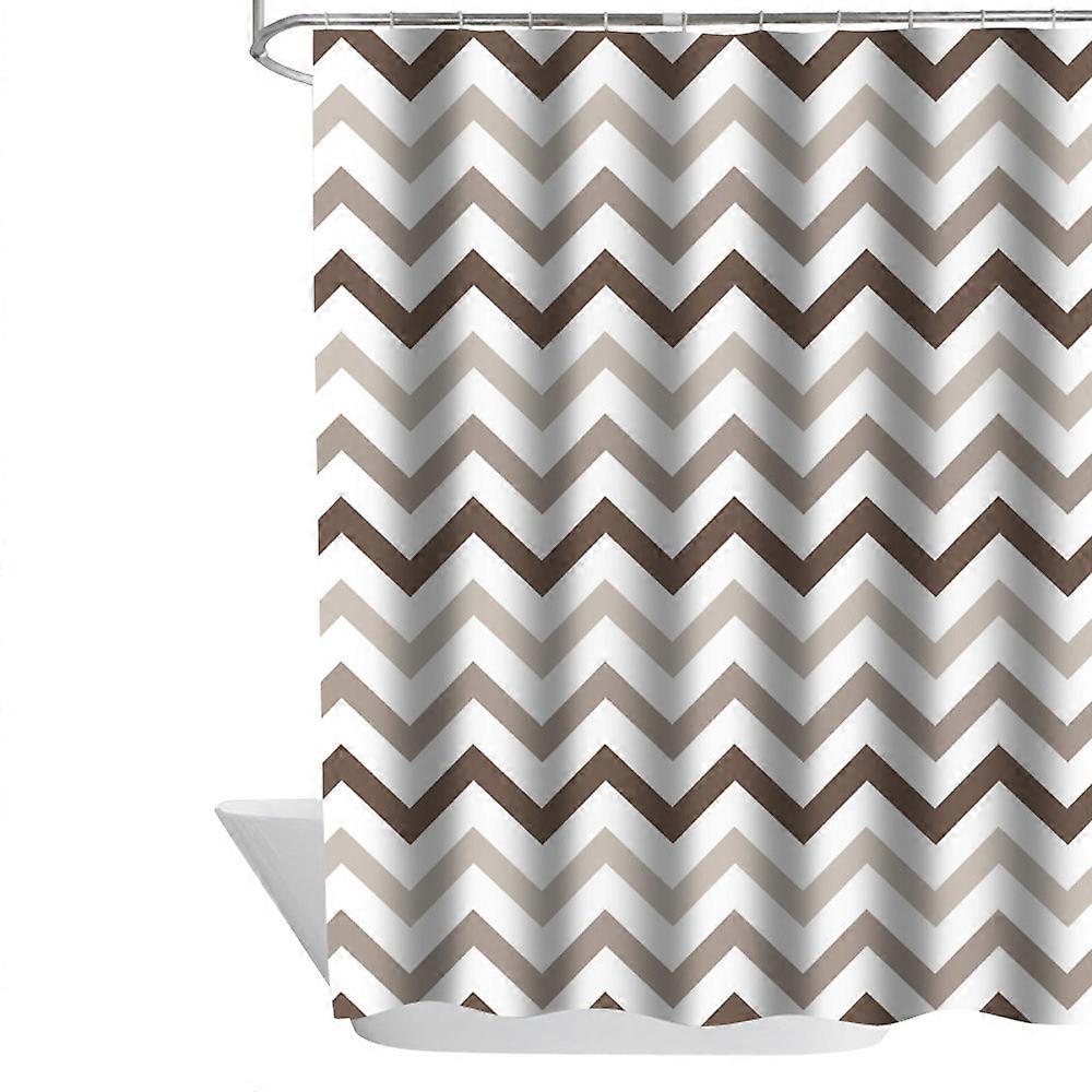 Waterproof bathroom curtain, 200*180cm, with hooks, wave pattern