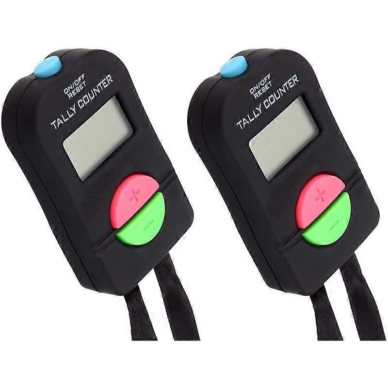 Digital Hand Tally Counter Electronic Manual Clicker Add Subtract Model Electronic Watch with Display 66X35X20mm 2Pcs