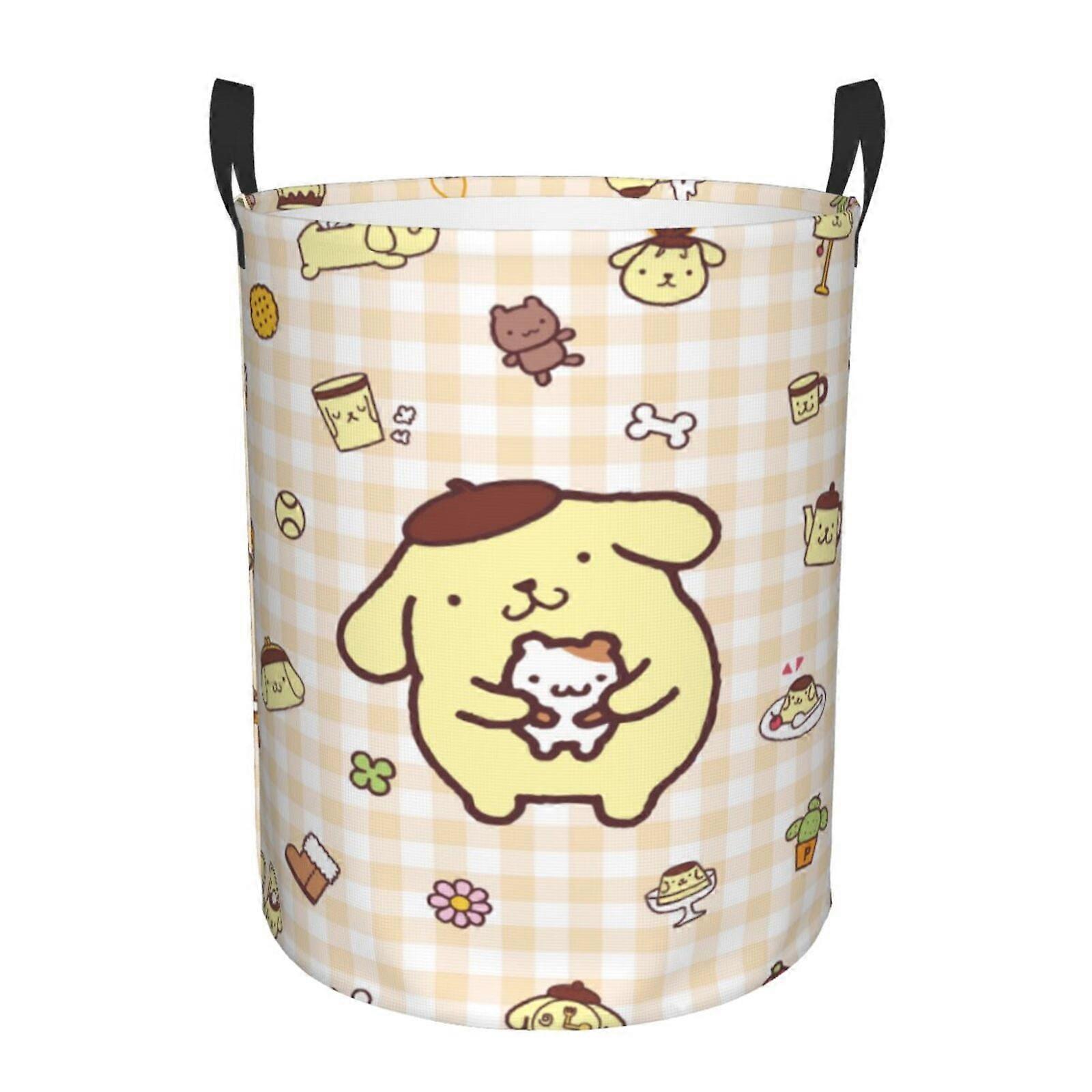 Pompompurin 3d grafische vlam wasmand brand vlam kleding mand opslag met handvat-SYS29102