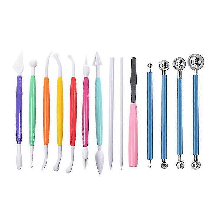 14 Pcs Fondant Cake Decorating Sculpting Modeling Tools, Stylus Pottery Sculpting Modeling Tools Fondant Tools